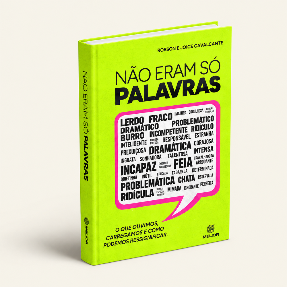 Mockup da capa de Não Eram Só Palavras, de Robson e Joice Cavalcante